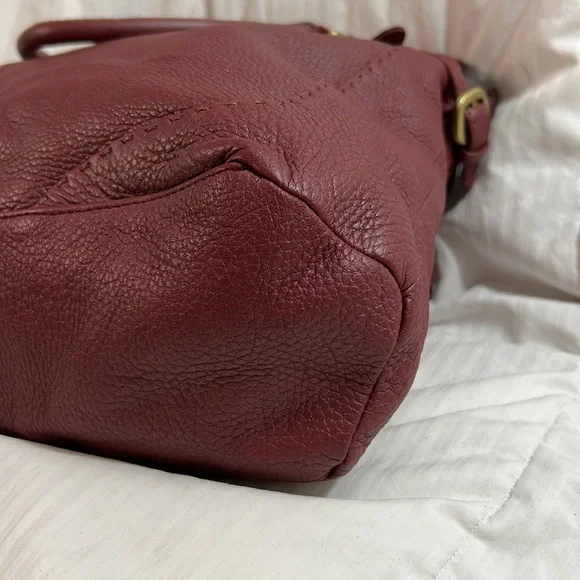 Carla Mancini Grace Wine Woven & Leather Large Shoulder Bag - Picture 3 of 9